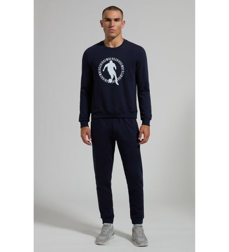 Til mænd. BMF0466 Sporty sæt med rundt logo i navy (S), Casual, Bomuld, Multisport, Blå - Bikkembergs - Modalova