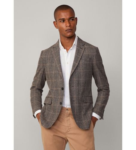 Til mænd. HM443469 Blazer i en blanding af uld og andre brune fibre (42/34), Casual, Grå, Bomuld, Klassisk - Hackett London - Modalova