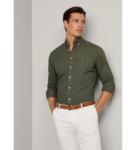 Til mænd. HM3010263 Slim fit oxfordskjorte mørkegrøn (L), Casual, Bomuld, Lange ærmer - Hackett London - Modalova