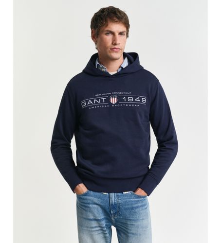 Til mænd. 2044014 Sweatshirt med hætte Graphic navy (S), Casual, Bomuld, Bæredygtig, Blå - Gant - Modalova