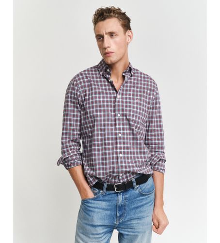 Til mænd. 3250002 Classic Poplin Plaid Shirt Regular Fit , Navy (M), Casual, Bomuld, Lange ærmer, Blå - Gant - Modalova