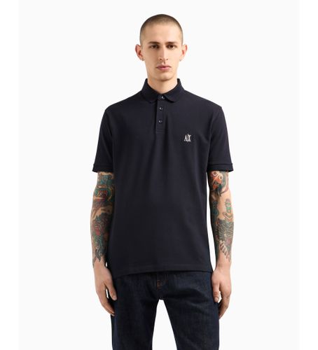 Til mænd. XM000367AF13022UB101 Navy kortærmet poloshirt (L), Casual, Bomuld, Korte ærmer, Blå - Armani Exchange - Modalova