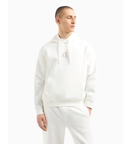 Til mænd. XM000369AF10818U0009 lamineret hættetrøje i bomuldspolyester med stretch og hætte (L), Casual, Sport, Multispo - Armani Exchange - Modalova