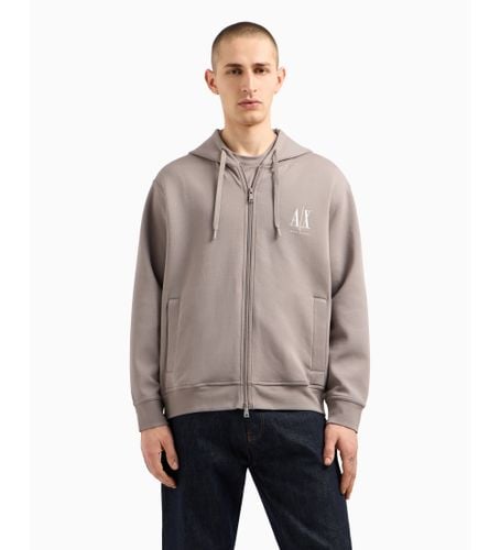 Til mænd. XM000371AF10818U6107 Hættetrøje med gennemgående lynlås i stretch-bomuld-polyester-lamineret stretch-bomuld (L) - Armani Exchange - Modalova