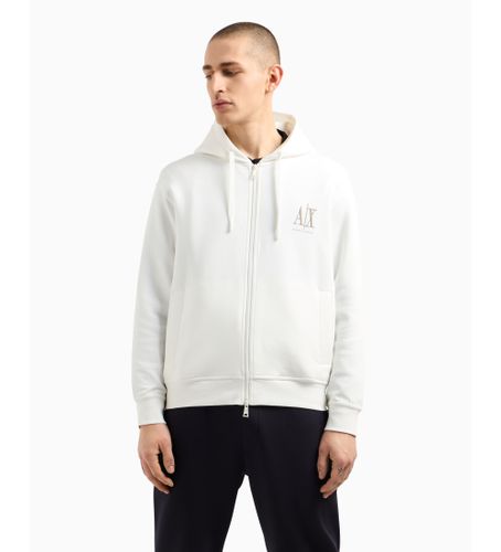 Til mænd. XM000371AF10818U0009 Hættetrøje med gennemgående lynlås i , lamineret bomuldspolyester med stretch. (L), Casual - Armani Exchange - Modalova