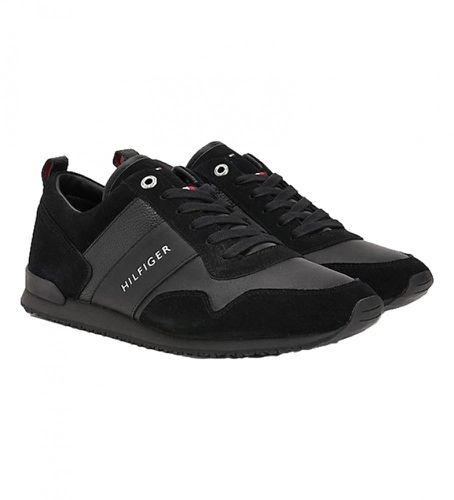 Til mænd. FM0FM00924 Iconic ruskind Mix Runner Black Sneakers (41), Sort, Blonder, Casual - Tommy Hilfiger - Modalova