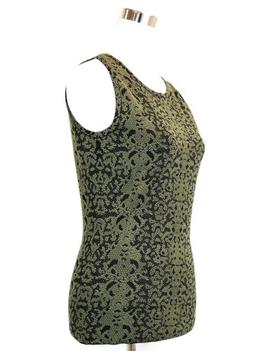 Women's Green Wool Small Python Printed Blend Tank Top - Gucci - Modalova