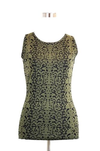 Women's Green Wool Small Python Printed Blend Tank Top - Gucci - Modalova
