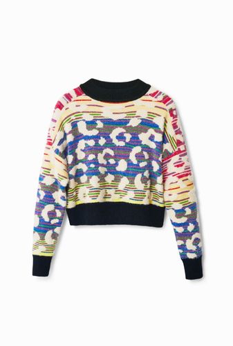 Striped Leopard-Effect Sweater - Desigual - Modalova
