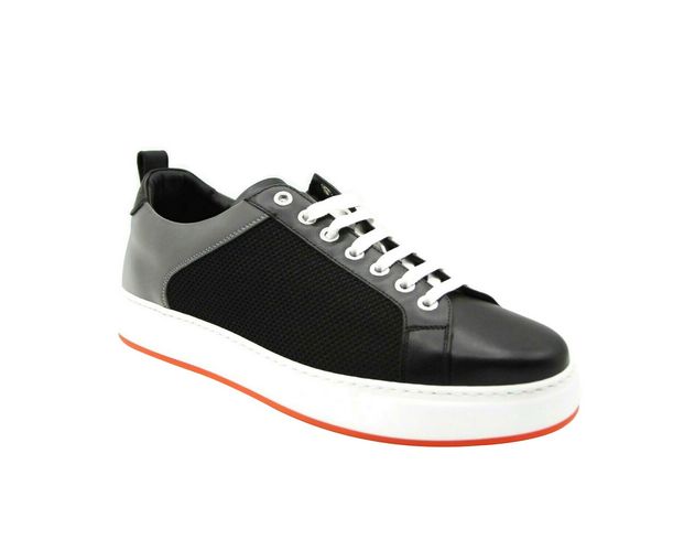 Men's Leather Silver Reflective Canvas Low Top Sneaker (41 EU / 8 US) - MCM - Modalova