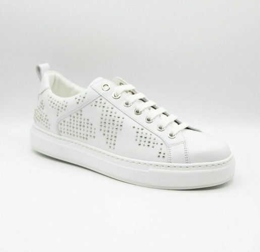 Women's Leather Silver Studded Sneaker (37 / US 7) - MCM - Modalova