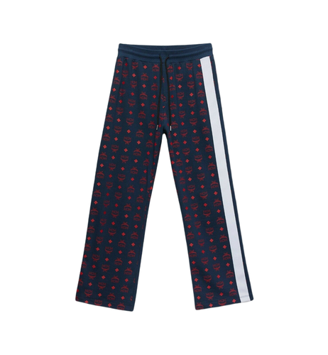 Men's Deep Sea Cotton Monogram and Stripe Sweat Pants (Regular; L) - MCM - Modalova