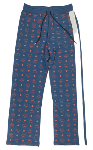Men's Deep Sea Cotton Monogram and Stripe Sweat Pants (Regular; L) - MCM - Modalova
