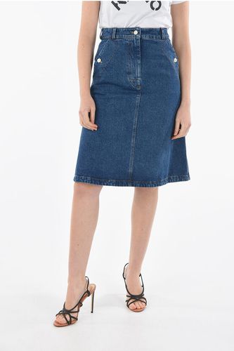 Denim High-waisted Midi Skirt with Logo size 44 - Kenzo - Modalova