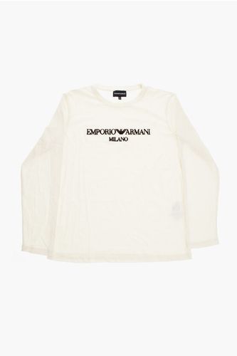 EMPORIO Long Sleeve Crew-Neck T-shirt with Velvet Logo size 14 Y - Armani Junior - Modalova