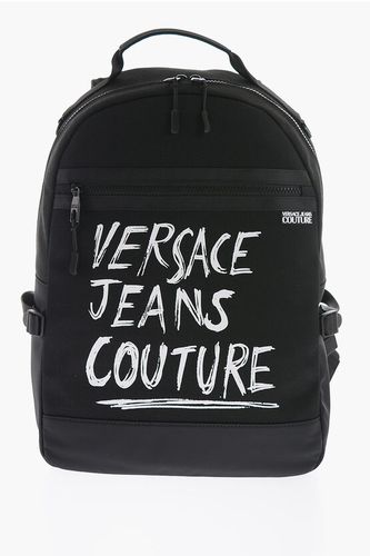 JEANS COUTURE Canvas Backpack with Printed Contrasting Logo size Unica - Versace - Modalova