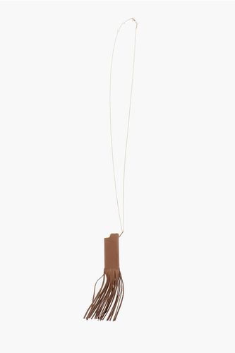 Leather and brass necklace with fringes and lighter pendant size Unica - Celine - Modalova