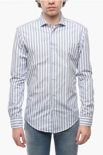 Popelin Cotton Pencil Striped Shirt with Spread Collar size 39 - Brian Dales - Modalova