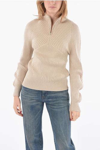 Ribbed Half-zip Sweater with Destructured Sleeves size Unica - Low Classic - Modalova