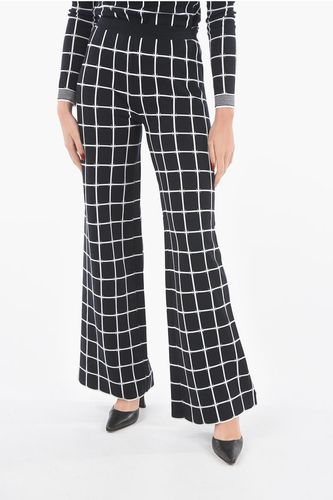 Windowpane-checkered Jersey Flared Pants with Scalloped Hem size Xs - DROMe - Modalova