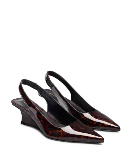 VINNIE SLING WEDGE 50, SLINGBACK, , GLOSS TORTOISE - Stuart Weitzman - Modalova
