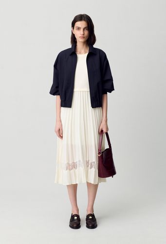 Robe midi Twist bi-matière ivoire - Claudie Pierlot - Modalova