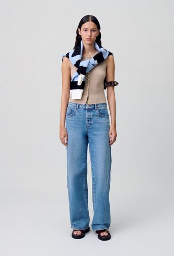 Jean denim droit large délavé - Claudie Pierlot - Modalova