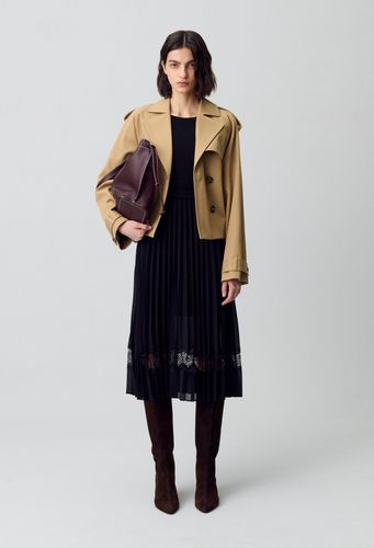 Robe midi Twist bi-matière noire - Claudie Pierlot - Modalova