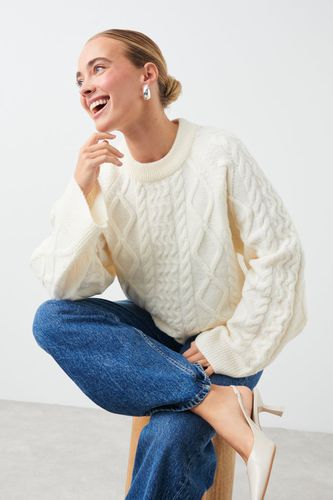 Cabel knitted sweater - Gina Tricot - Modalova