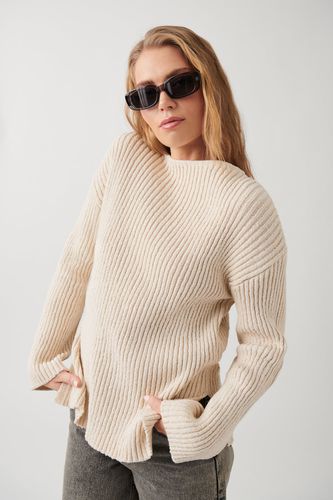 Knitted boatneck sweater - Gina Tricot - Modalova