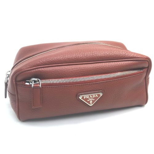 Prada Red Leather Pouch (Pre-Owned) - Prada - Modalova