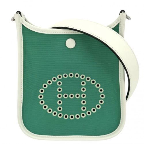 Mint Canvas Leather Shoulder Bag (Pre-Owned) - Hermes - Modalova