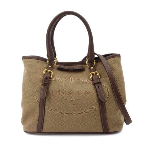 Canvas Leather Handbag (Pre-Owned) - Prada - Modalova