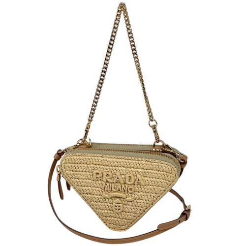 Raffia Leather Shoulder Bag (Pre-Owned) - Prada - Modalova