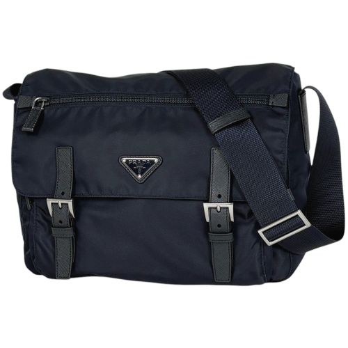 Leather Tessuto Shoulder Bag (Pre-Owned) - Prada - Modalova