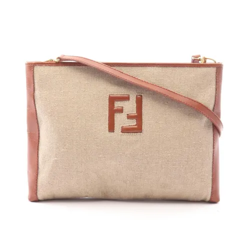 Canvas Leather Handbag Shoulder Bag (Pre-Owned) - Fendi - Modalova