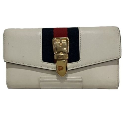 Canvas Leather Long Wallet (Bi-Fold) (Pre-Owned) - Gucci - Modalova