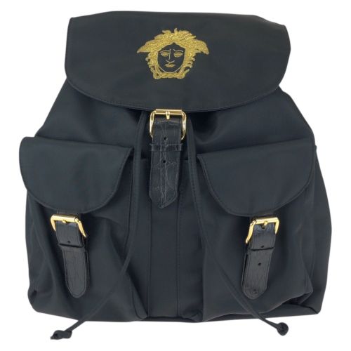 Nylon Leather Backpack (Pre-Owned) - Versace - Modalova