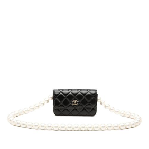 Leather Artificial Pearl Shoulder Bag (Pre-Owned) - Chanel - Modalova