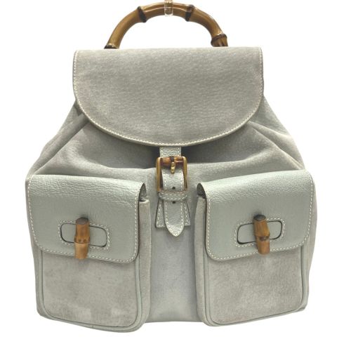 Bamboo Suede Leather Backpack (Pre-Owned) - Gucci - Modalova
