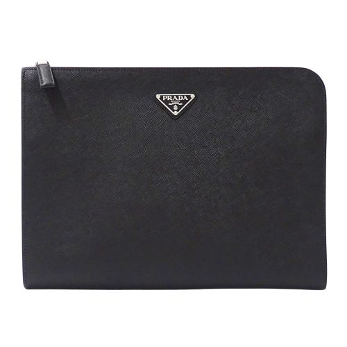 Saffiano Triangle Clutch Bag (Pre-Owned) - Prada - Modalova