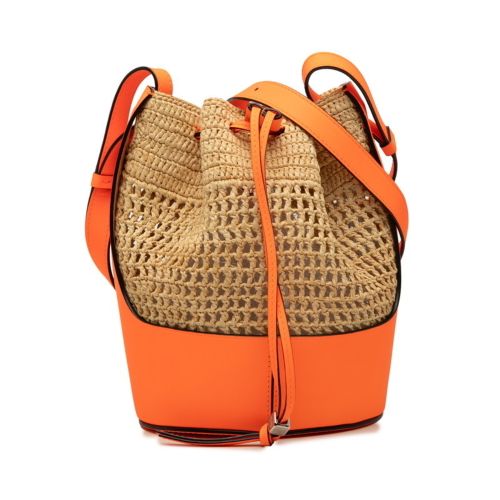 Raffia Leather Shoulder Bag (Pre-Owned) - Loewe - Modalova