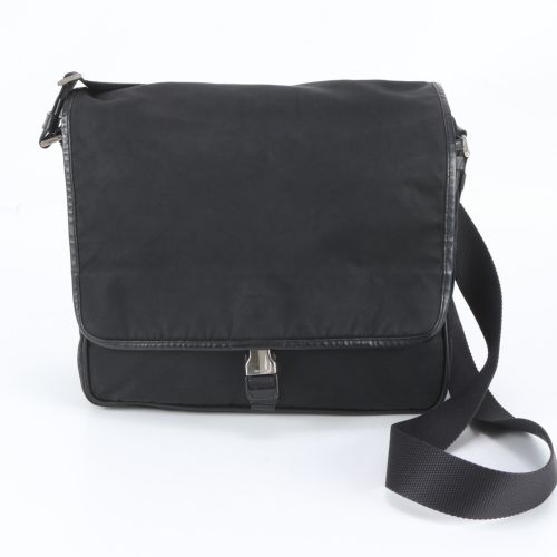 Leather Nylon Messenger Bag Shoulder Bag (Pre-Owned) - Prada - Modalova