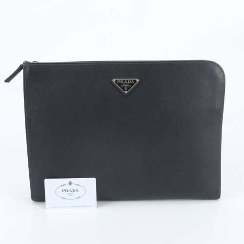 Leather Clutch Bag (Pre-Owned) - Prada - Modalova