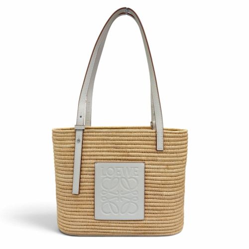 Raffia Leather Basket Handbag (Pre-Owned) - Loewe - Modalova