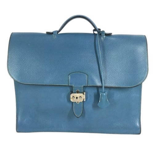 Taurillon Clemence Leather Briefcase Handbag (Pre-Owned) - Hermes - Modalova