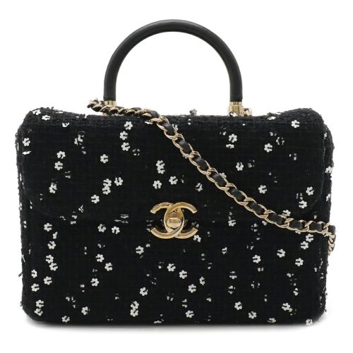 Tweed Spangles Handbag Shoulder Bag (Pre-Owned) - Chanel - Modalova