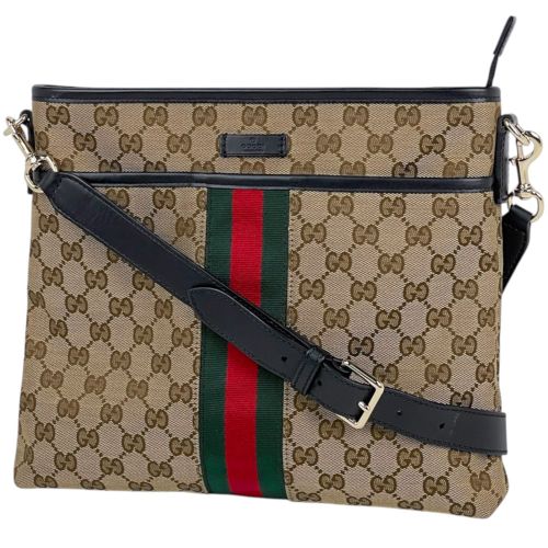 Gg Canvas Leather Shoulder Bag (Pre-Owned) - Gucci - Modalova