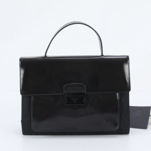 Leather Nylon Briefcase (Pre-Owned) - Prada - Modalova