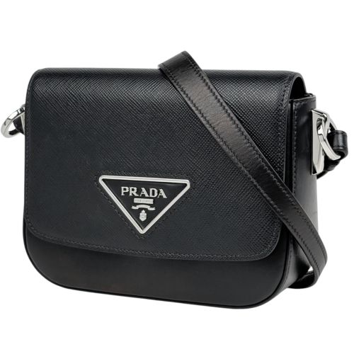 Saffiano Triangle Leather Shoulder Bag (Pre-Owned) - Prada - Modalova